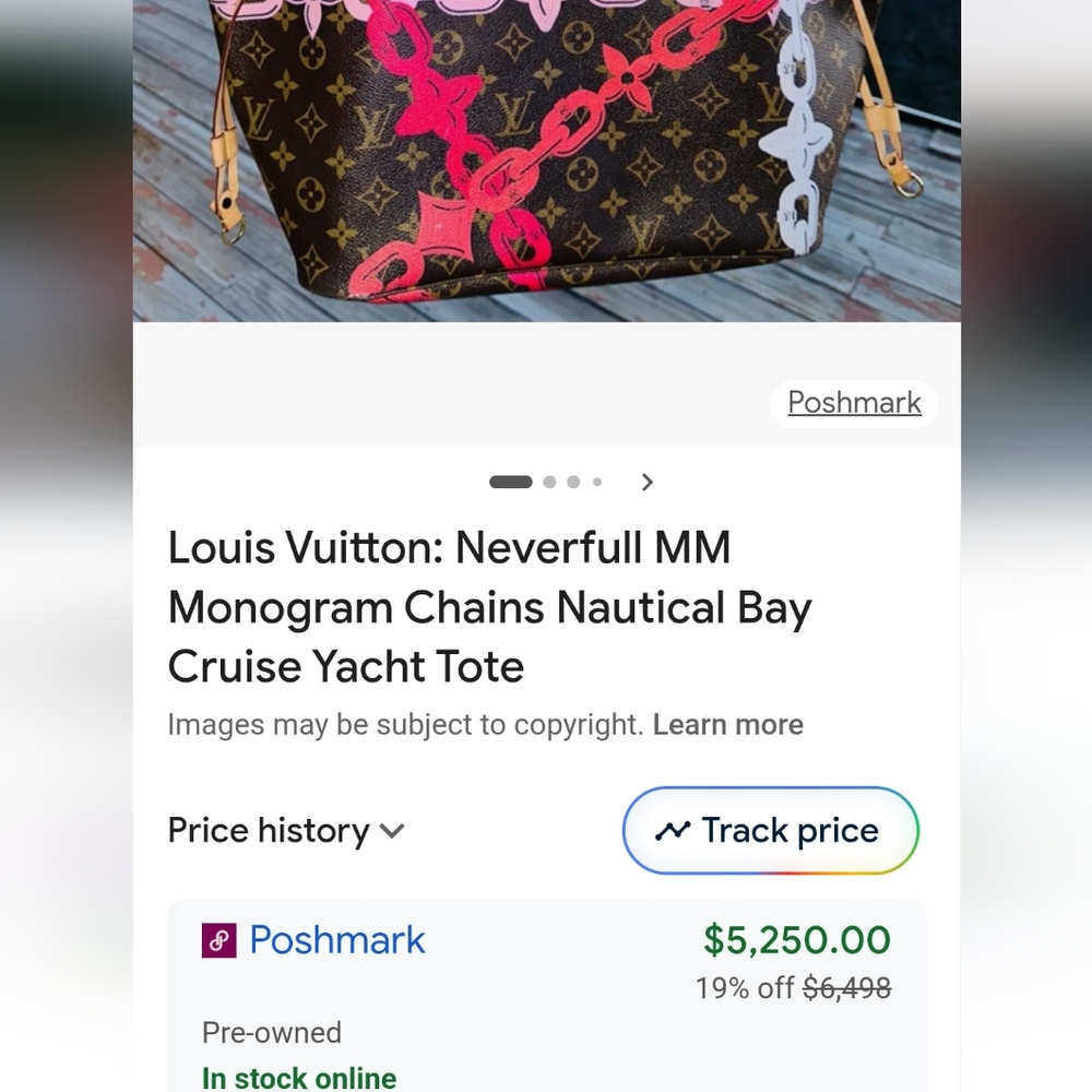 SOLD✅️LOUIS VUITTON Neverfull MM LIMITED EDITION✨️ Nautical Bay Print Tote Bag - Picture 5 of 17